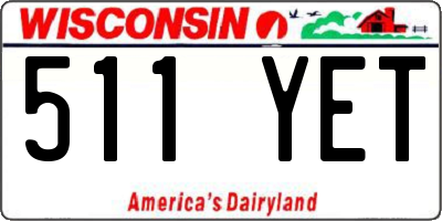 WI license plate 511YET