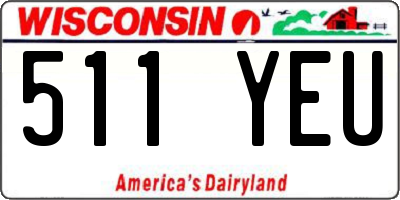 WI license plate 511YEU
