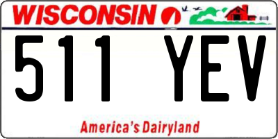 WI license plate 511YEV