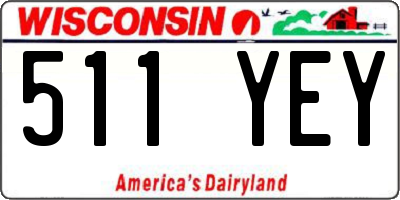 WI license plate 511YEY