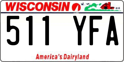 WI license plate 511YFA