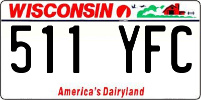 WI license plate 511YFC