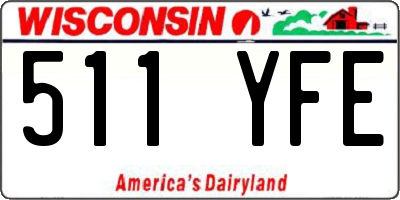 WI license plate 511YFE