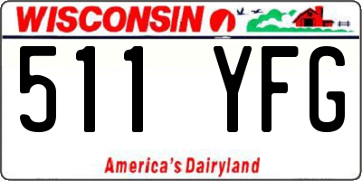 WI license plate 511YFG