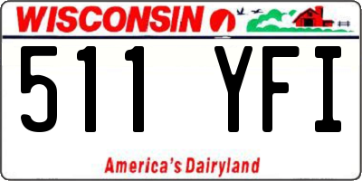 WI license plate 511YFI