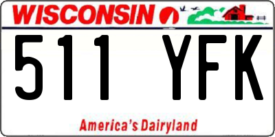 WI license plate 511YFK