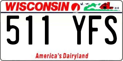 WI license plate 511YFS