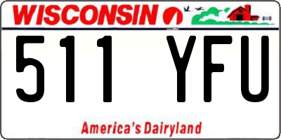 WI license plate 511YFU