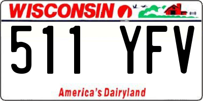 WI license plate 511YFV