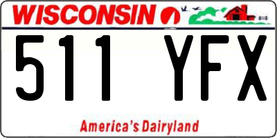 WI license plate 511YFX