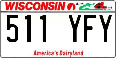 WI license plate 511YFY