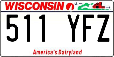 WI license plate 511YFZ