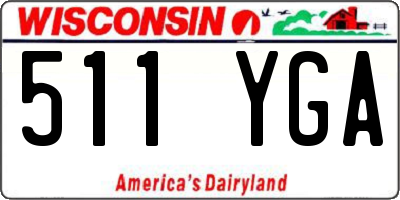 WI license plate 511YGA