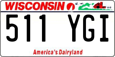 WI license plate 511YGI