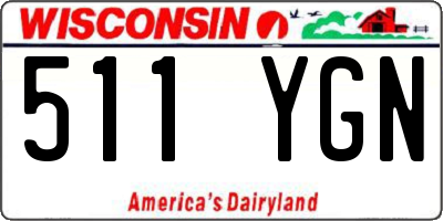 WI license plate 511YGN