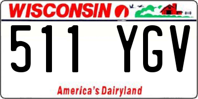 WI license plate 511YGV