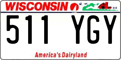 WI license plate 511YGY
