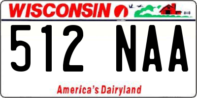 WI license plate 512NAA