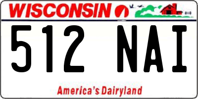 WI license plate 512NAI