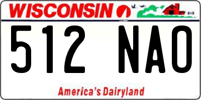 WI license plate 512NAO