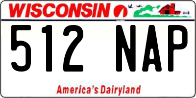 WI license plate 512NAP