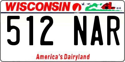 WI license plate 512NAR