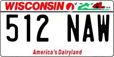 WI license plate 512NAW