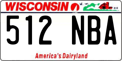 WI license plate 512NBA
