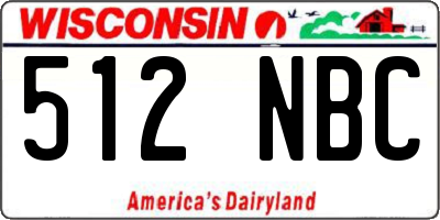 WI license plate 512NBC