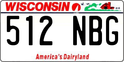 WI license plate 512NBG