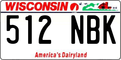WI license plate 512NBK