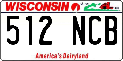 WI license plate 512NCB