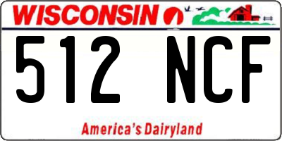 WI license plate 512NCF
