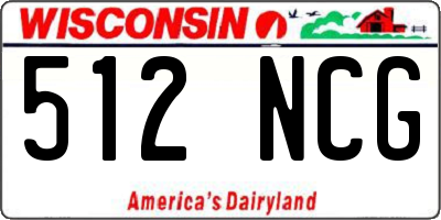 WI license plate 512NCG