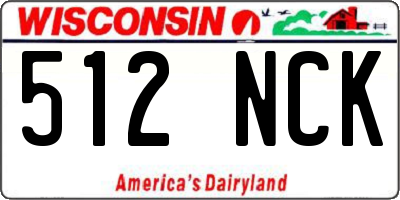 WI license plate 512NCK