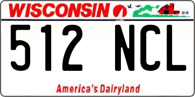 WI license plate 512NCL