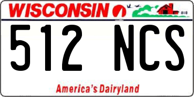 WI license plate 512NCS