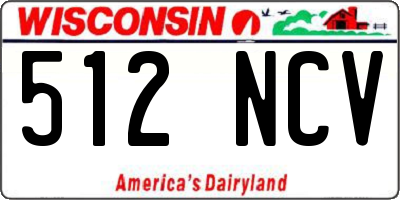 WI license plate 512NCV