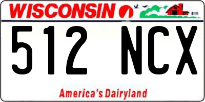 WI license plate 512NCX