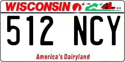 WI license plate 512NCY