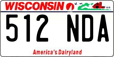 WI license plate 512NDA