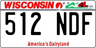 WI license plate 512NDF