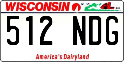 WI license plate 512NDG