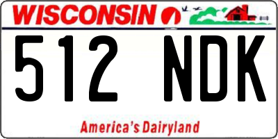 WI license plate 512NDK