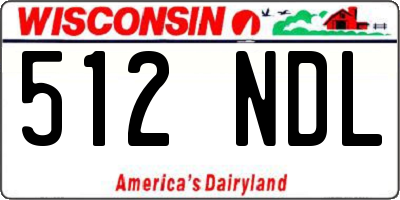 WI license plate 512NDL