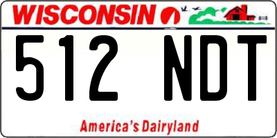 WI license plate 512NDT