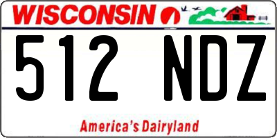 WI license plate 512NDZ