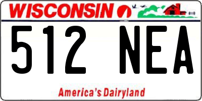 WI license plate 512NEA