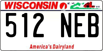 WI license plate 512NEB
