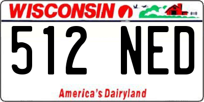 WI license plate 512NED